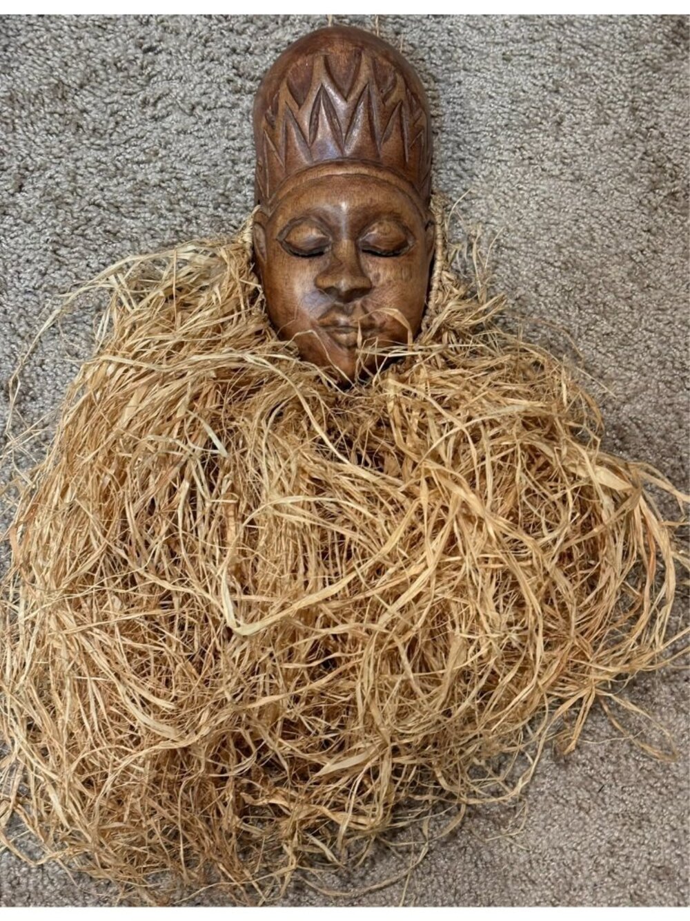 Vintage African Tribal Hand Carved Wood Mask